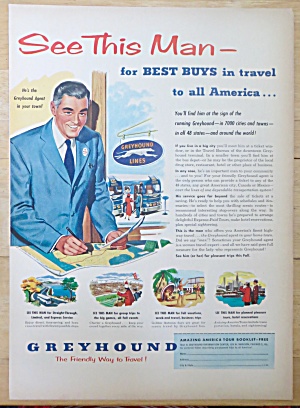 1952 Greyhound With Agent Drawing On A Map