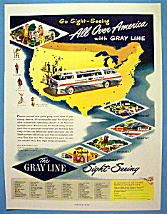1948 The Gray Line With A Bus Driving