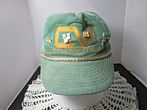 Cv Railroad Cap Hat Green Corduroy With 4 Pin Buttons Vermont