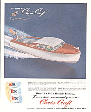 1945 Chris-craft 22 Ft. Custom Sportsman Magazine Ad